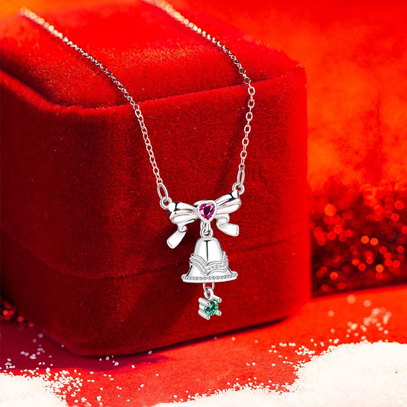 Original Design Zircon-Adorned Christmas Pendant Necklace - Ladies' Holiday Jewelry