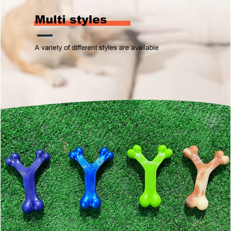 Dog Toys Non-Toxic Puzzle Interactives Chewing Tough Dog Cleaning Teeth Toys Dog Chew Bone Toy Customizable colors