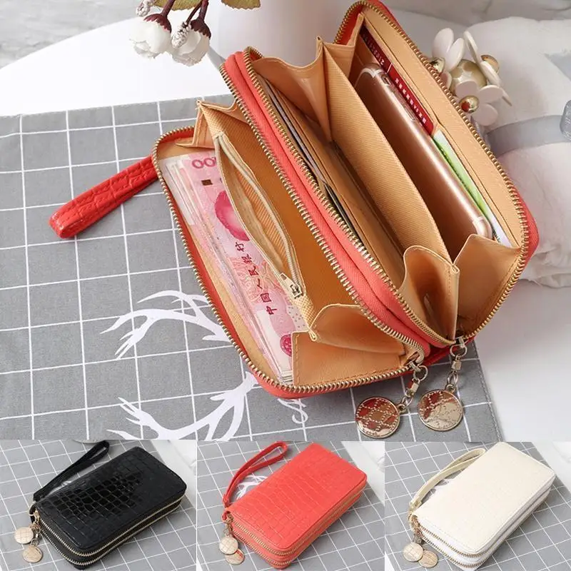 Fashion Quilted Long Wallet For Women, Zipper Around Clutch Coin Purse, Multi Card Slots Mobile Phone Bag