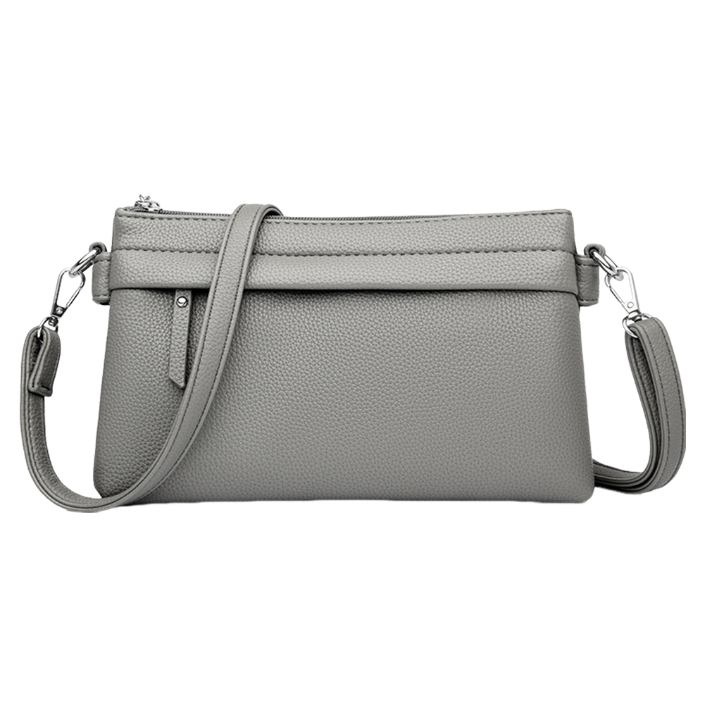 Shoulder Bag for Women Multi Compartment Satchel Purse PU Leather Zipper Wristlet Clutch Solid for Work Travel