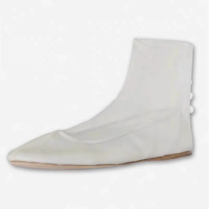 Mesh Fashion Designer Flat With Shoes Women Ankle New In 2024 Summer Spring Round Toe Ladies Short Boots Female Footwear 9492 241120