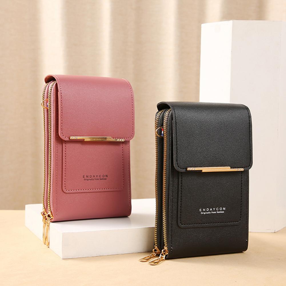 Women's Handbag Touch Screen Cell Phone Purse Shoulder Bag Female Cheap Small Wallet Soft Leather Crossbody Wallet Daily Use