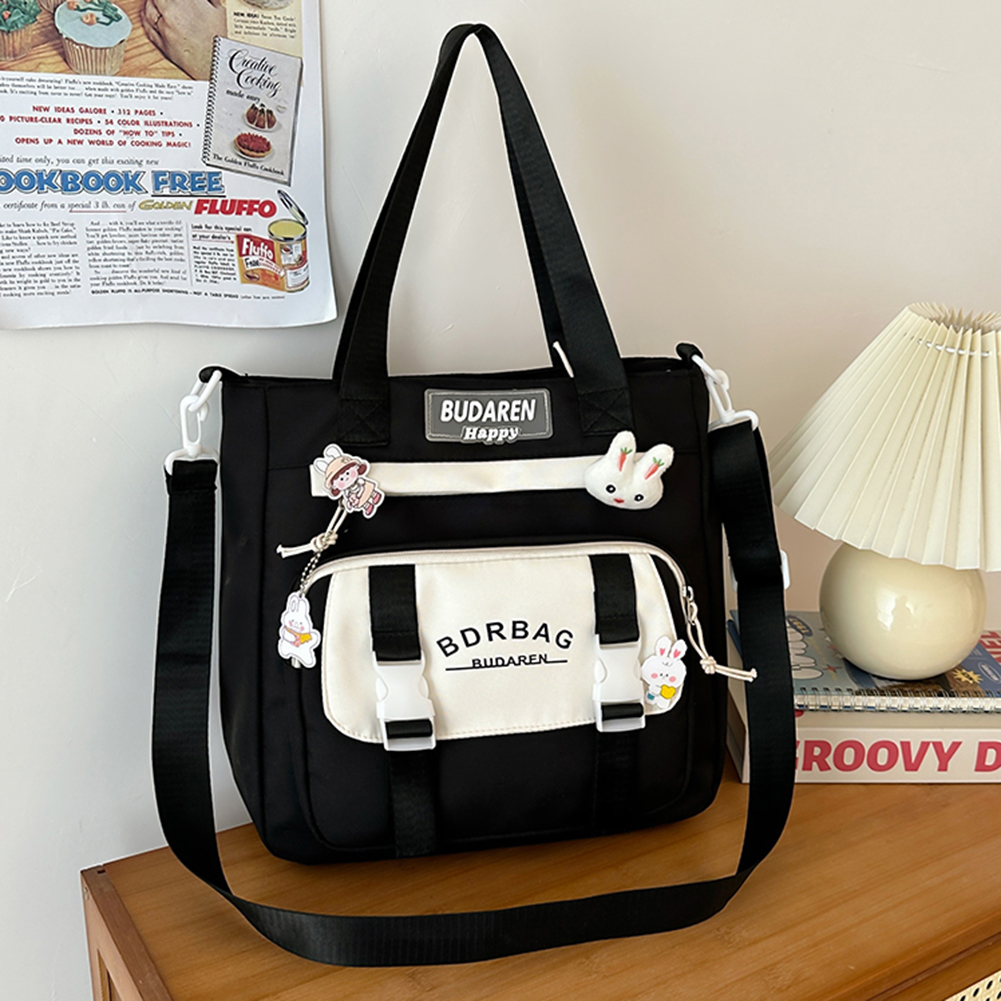 Cute Shoulder Bag Chic Nylon Hobo Bag Large Capacity Casual Messenger Bag Adjustable Strap Trendy Satchel Bag School Book Bag