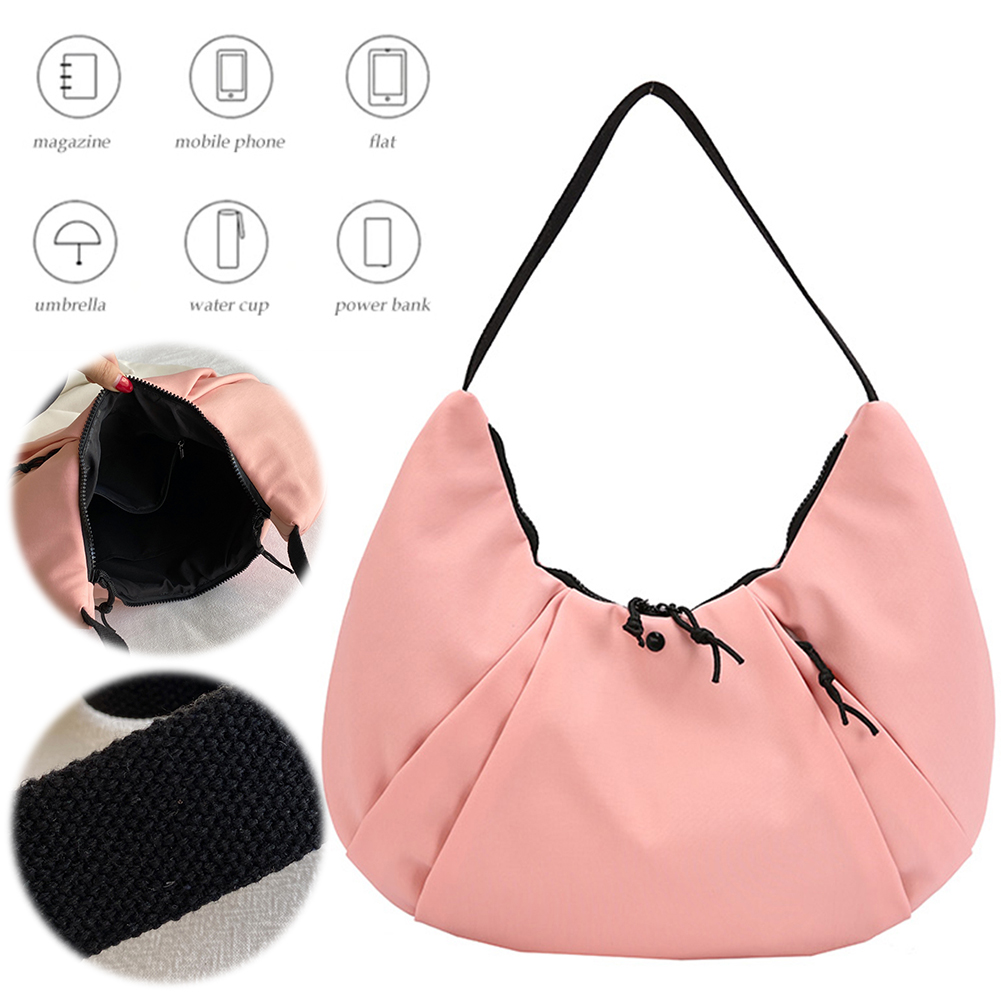 Crescent Bag Women Large Capacity Shoulder Bag Canvas Zipper Underarm Bag Hobo Bag Travel Commuter Bag
