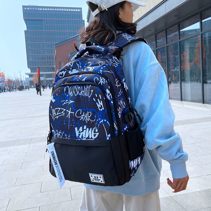 Graffiti print Teenage Boys School Bags High Middle School Students Schoolbag Outdoor Travel backpack Laptop Backpack Teen Book