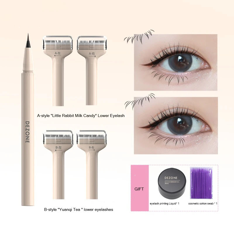 DEZONE double head lower eyelash seal makeup original product set waterproof stain free black liquid eyeliner pen 241107