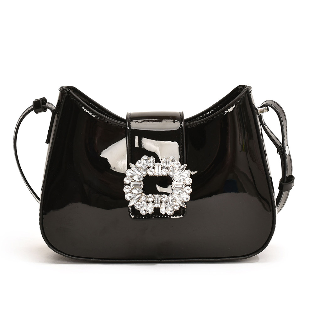 Crossbody Bag for Women PU Patent Leather Handbag Adjustable Shoulder Strap Hobo Bag Magnetic Closure for Work Travel Vacation