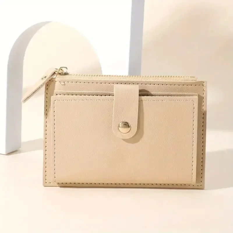 Women's Slim Short Wallet, Zipper Bifold Credit Card Purse, Coin Purse, Solid Color WalletMulti-layer Large Capacity Wallet