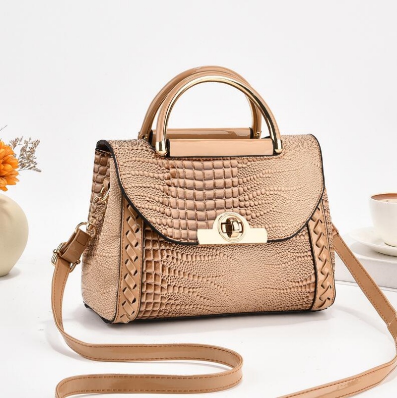 Fashion Top Handle Satchel Crocodile Pattern Crossbody Bag, Women's Elegant Handbag, Shoulder Bag & Purse