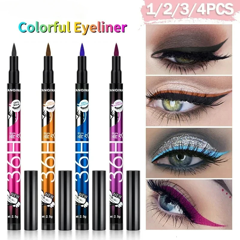 Black liquid eyeliner waterproof eyeliner 36H long time liquid eyeliner quick drying flower free cosmetics tool 241107