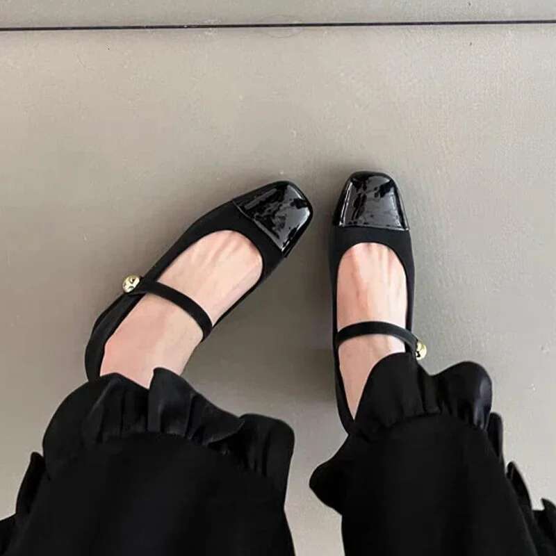 Square Toe Marie Janes High Heels Shoes Summer Women Shallow Shoes 2025 New Designer Dress Shoes Elegant Pumps