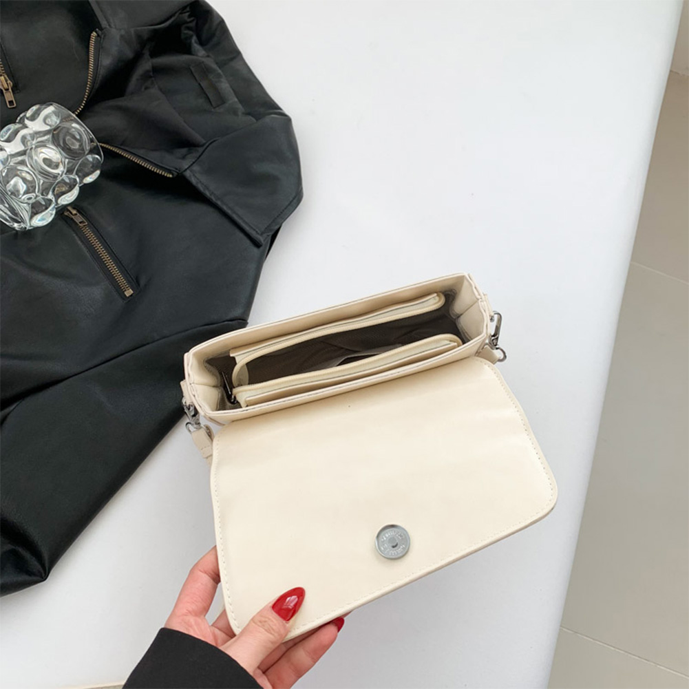 Women PU Small Square Bag Solid Color Irregular Commuting Bag All-Match Daily Satchel Bag Adjustable Strap Outdoor Travel Bag