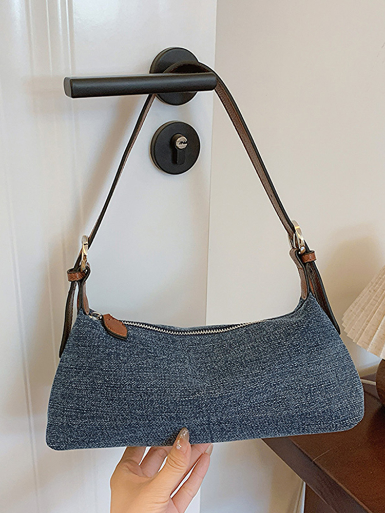 Retro Denim Canvas Bags For Women Trend Commuting Versatile Crossbody Purses 2024 New Simple Female Handheld One Shoulder Bag