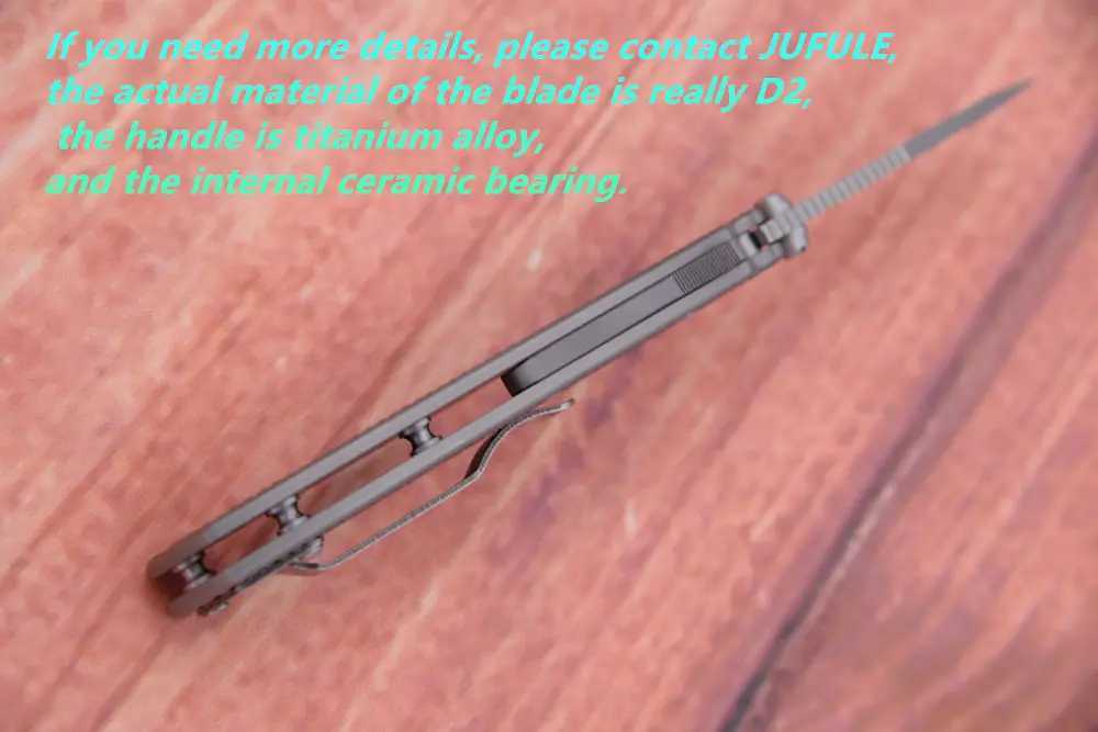 JUFULE Made Ad20.5 Sheepfoot Shark Ceramic Bearing Titanium Handle D2 Blade Folding Tactical Camping Hunt EDC Tool Utility Knife X241108