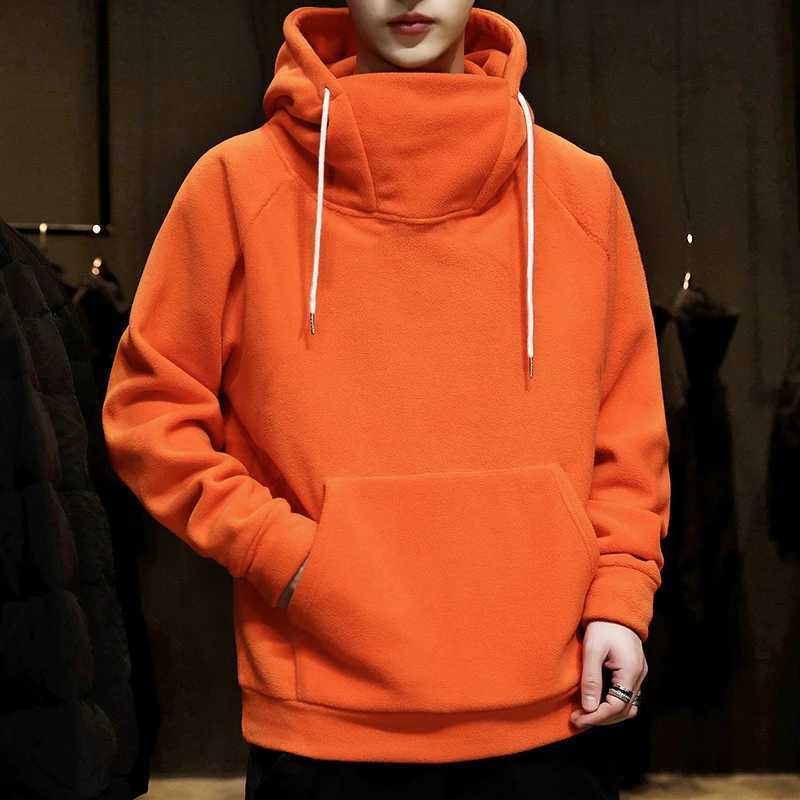 New autumn and winter tailcoat hooded mens pullover long sved t-shirt simple loose sports casual mens W241108