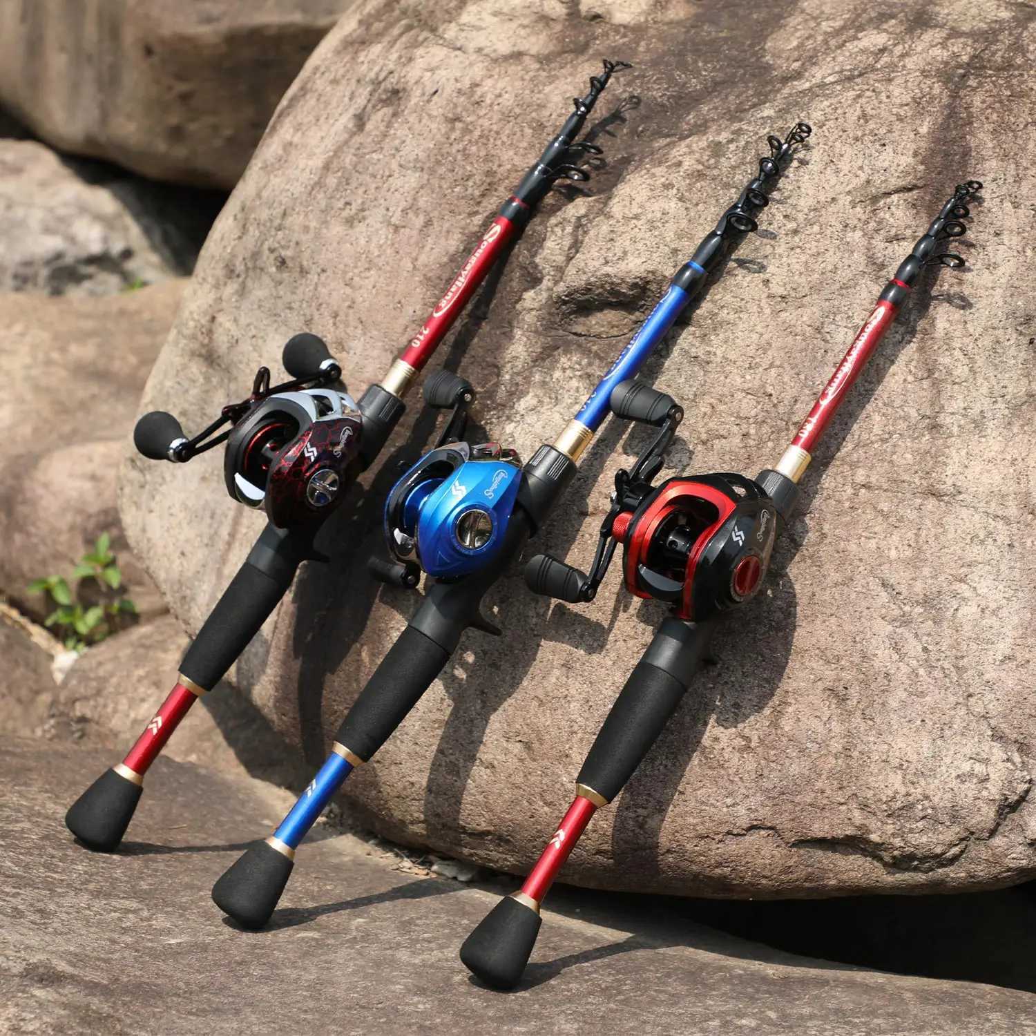 Sougayilang bait fishing rod and reel set 1.8m 2.1m 2.4m Caen ultra light fishing rod and reel W241108