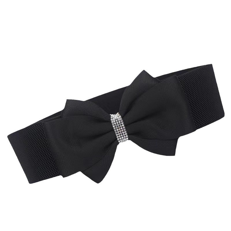 Factory direct cotton bow waist seal women versatile dress down jacket belt elastic elastic waistband