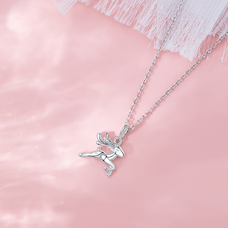 Women's Christmas 'Sprinting Deer' Elegant Necklace by Original Bara Paradise Collection
