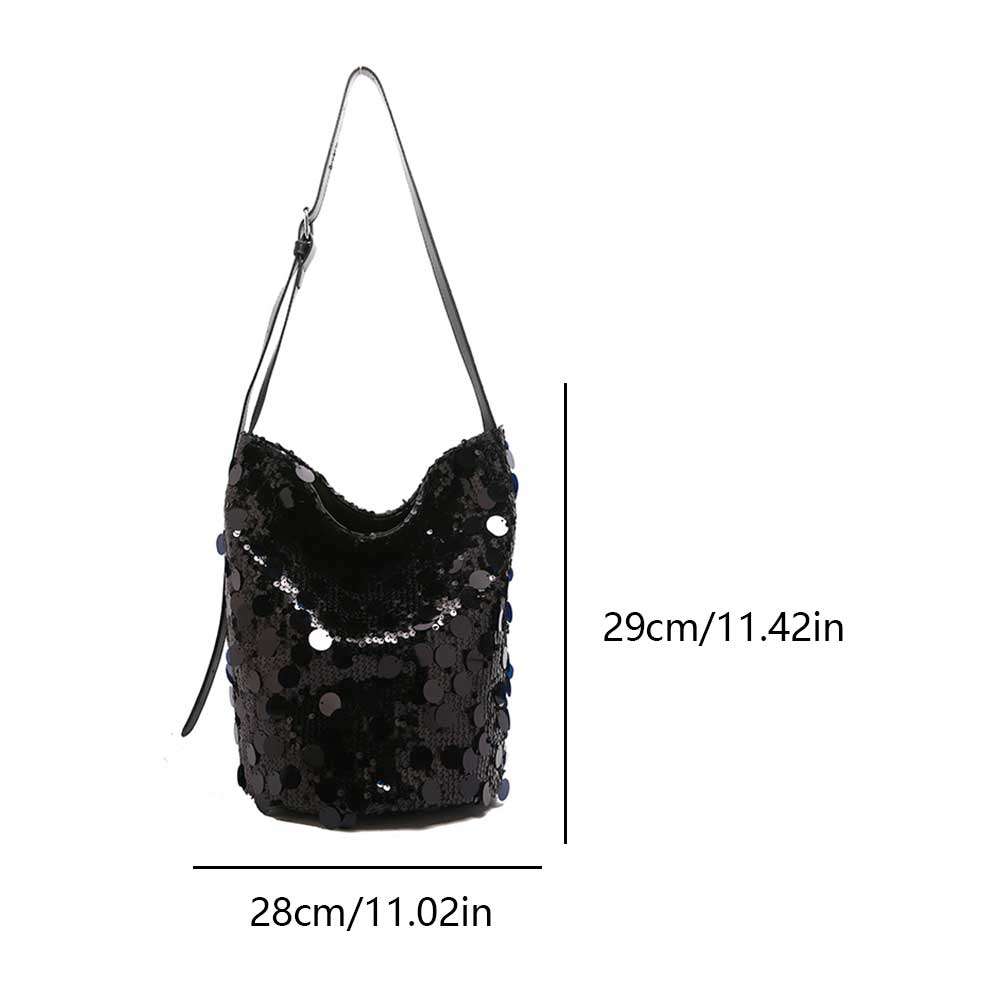 Women Shinny Crossbody Bag PU Leather Bling Tote Handbag Large Capacity Sparkling Satchel Bag Teen Girls Handbag