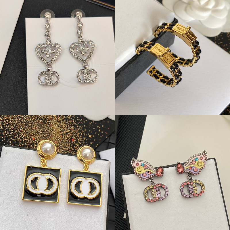 High Quality Designer Earrings Diamond Letter Flower Studs Vogue Women Jewelry 925 Silver Copper Earring Womens Christmas Gifts Tidal Design