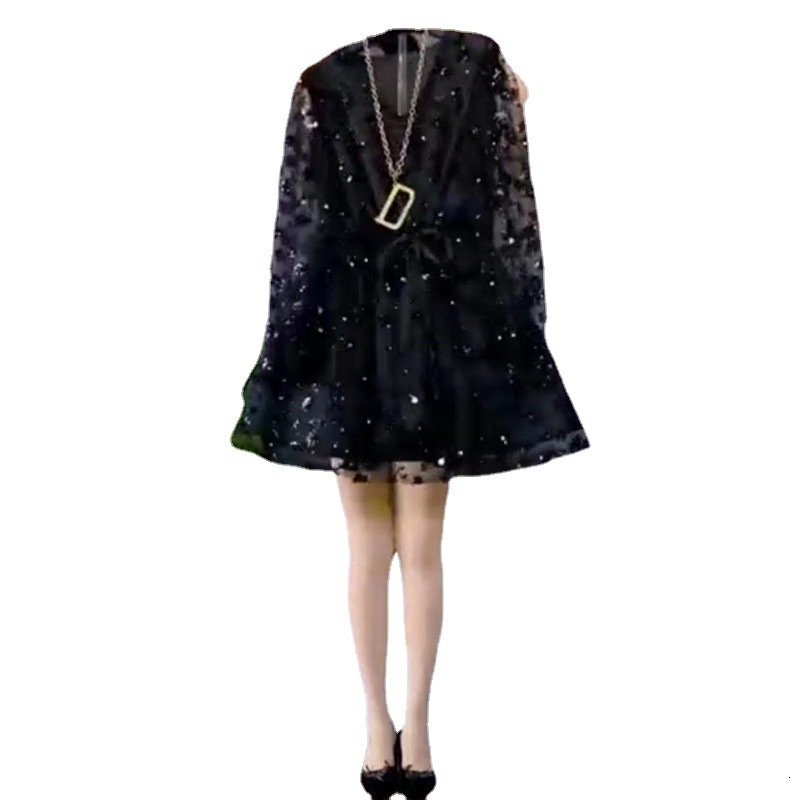 Women's V-Neck Sequin Party Dress: Patchwork Design For A Fashionable Look
