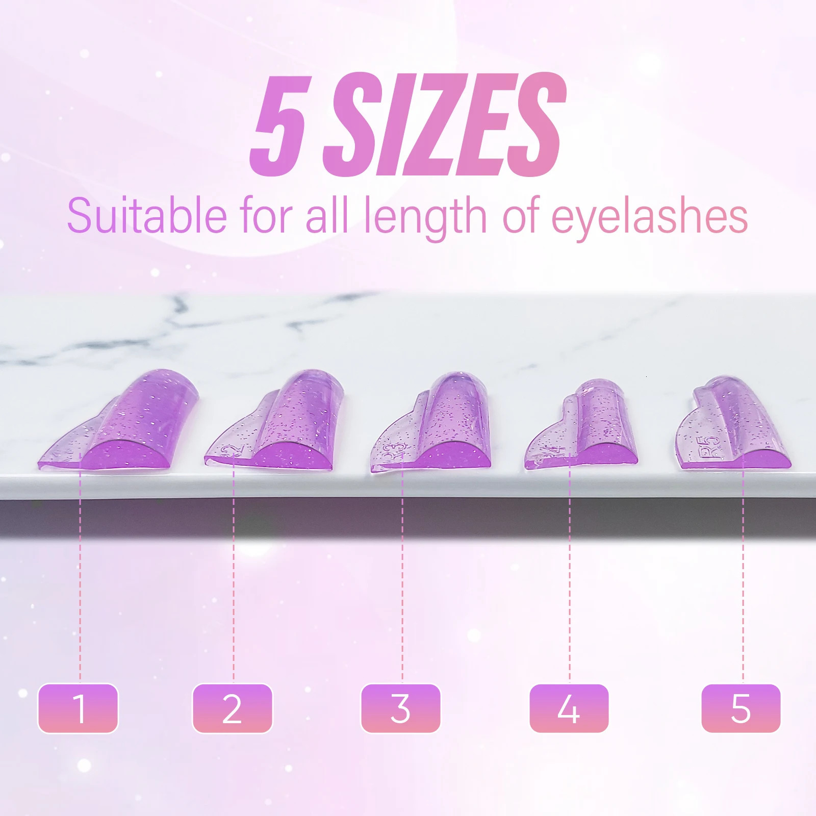 Libeauty C Curl 5 pairs of silicone free eyelash pads adhesive eyelash covers 3D eyelash curler accessories beauty tools 241107