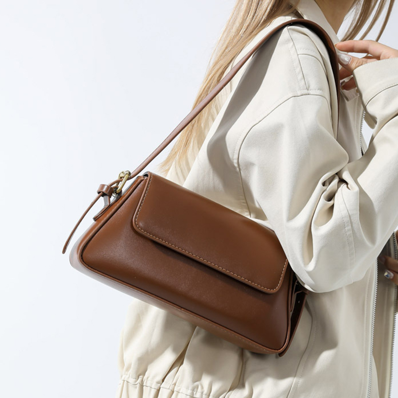 2024 New Solid Color Shoulder Bag For Women Fashionable Niche Pu Leather Female Handbags Simple Versatile Small Square Bags