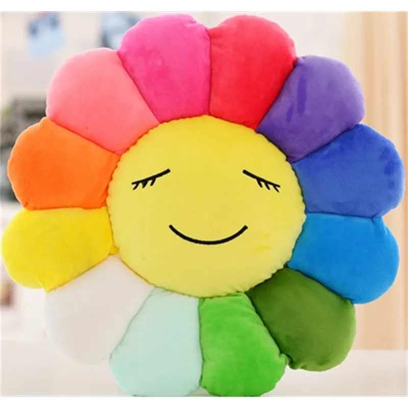 1pc super big Plush Sun Flowers Pillow Soft Toy Stuffed Toy Plush Mats Meditation Cushion Floor Cushions for Kids 201009