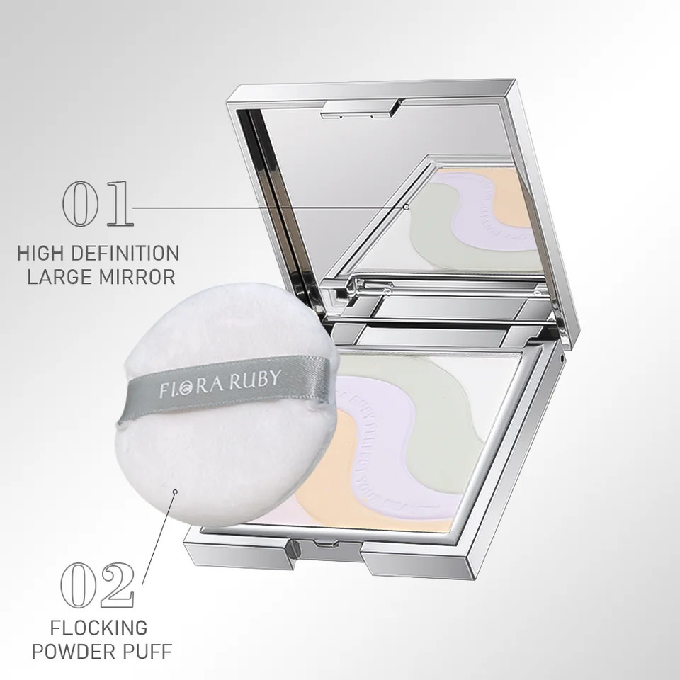 Natural makeup powder matte face palette concealer waterproof oil control powder with puff cosmetics 241107