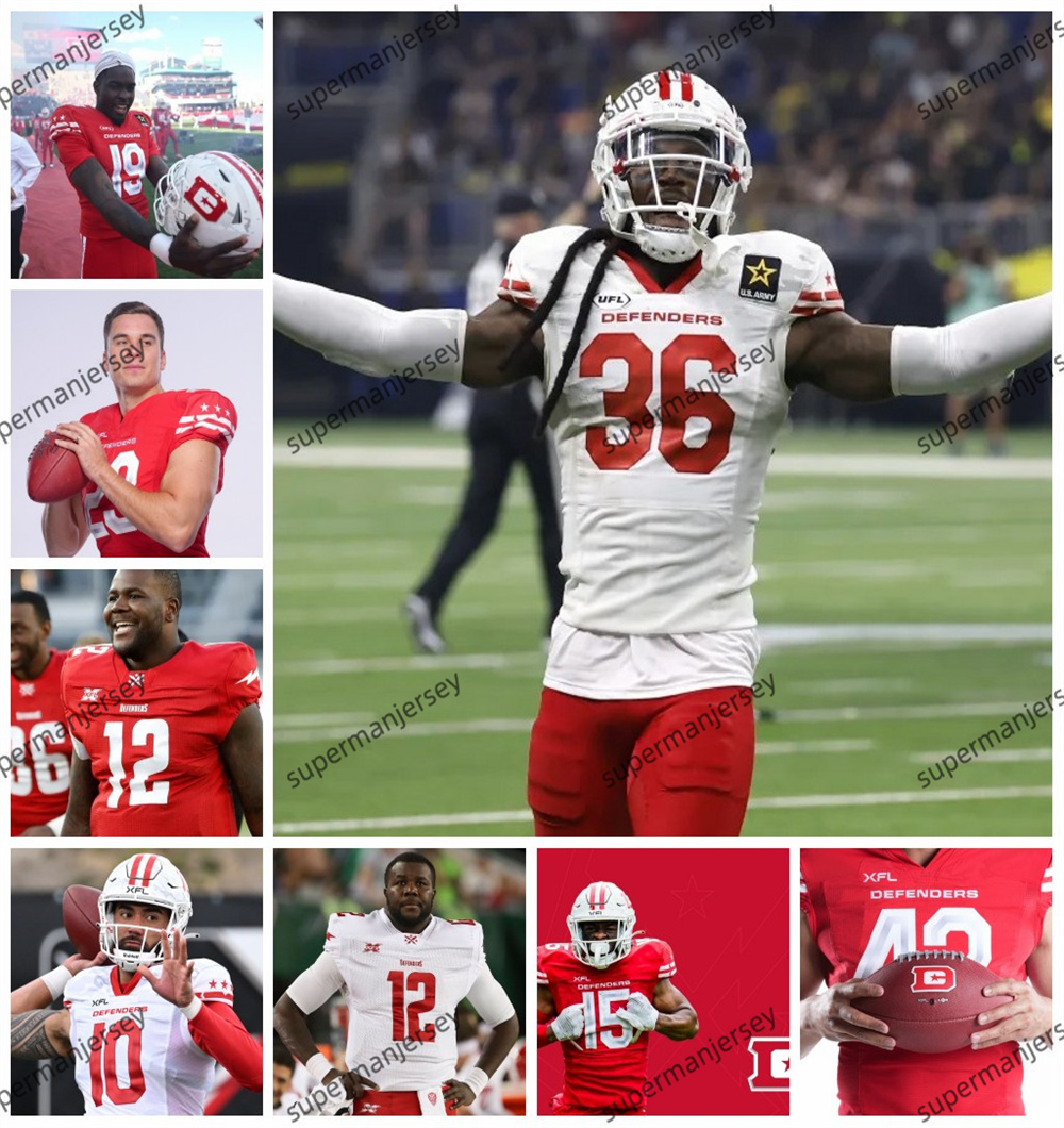 DC Defenders Custom Football Jersey Official 2024 Cardale Jones Cole Boozer Jay Bromley