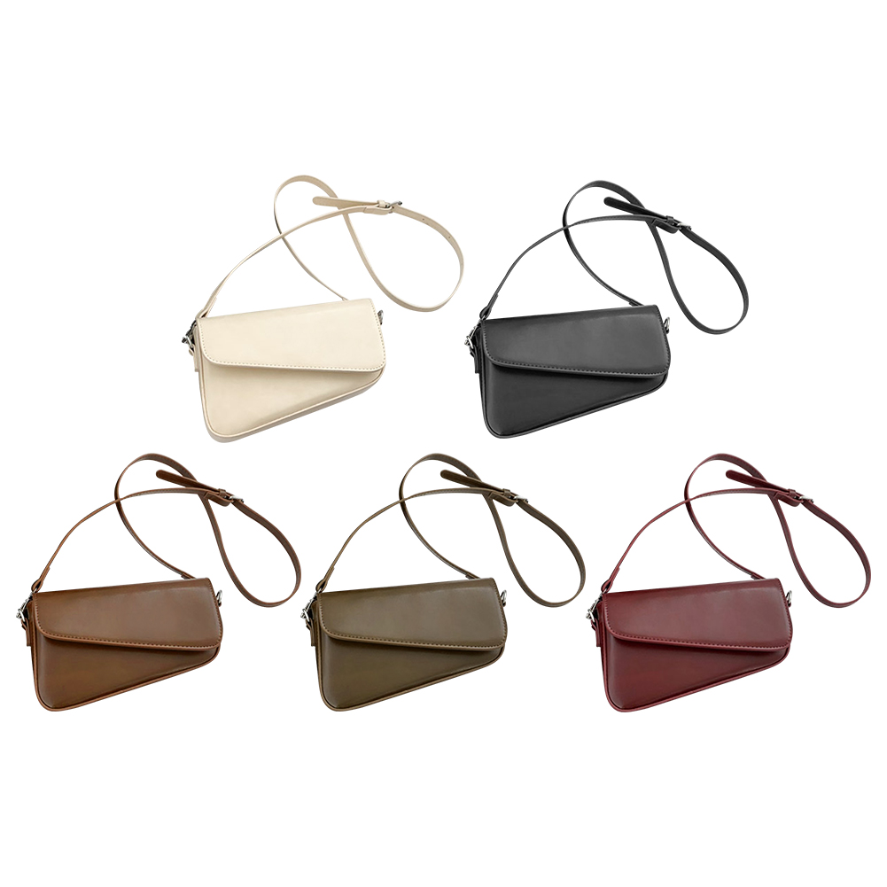 Women PU Small Square Bag Solid Color Flap Shoulder Bag All-Match Daily Satchel Bag Adjustable Strap Outdoor Travel Bag