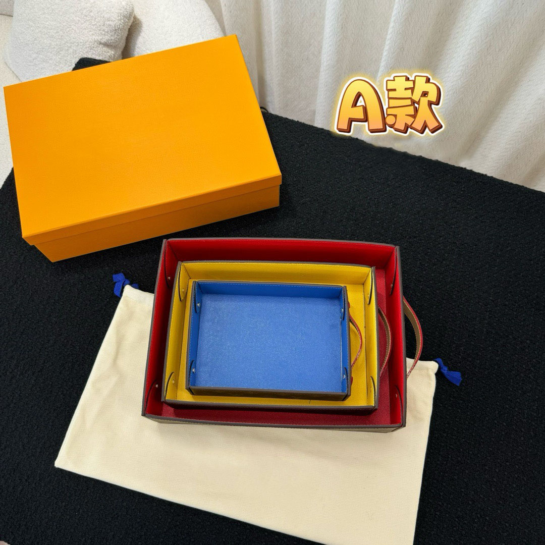 Cases Bags george desk tray jewelry case office storage box accommodates a4 documents canvas pochette accessoires three piece set