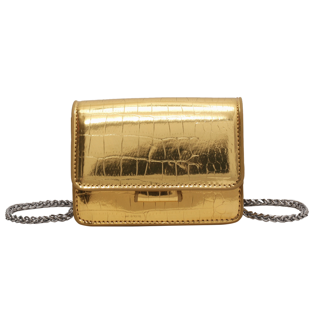 Women PU Flap Shoulder Bag Chic Hobo Bag Chain Strap Fashion Square Handbag Solid Color Small Messenger Bag for Outdoor Travel