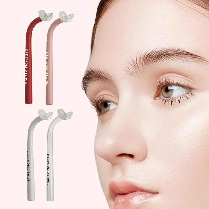 Reusable silicone lower eyelash print template tool with handle brushed false eyelash print and 6 pairs of replacement heads 241107