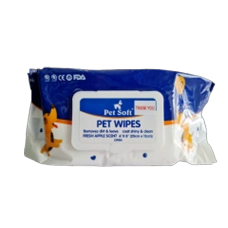 Multi-Use Veterinary Grade Pet Wipes with Vitamins E - Gentle Non-Scented Cleanse for Furry Friends' Maintenance