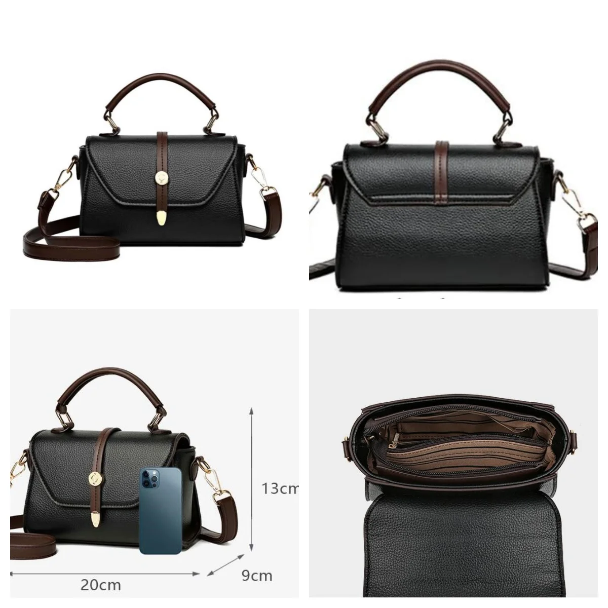 2024 Women's Messenger Bag High Quality Soft Leather Girl Shoulder Crossbody Bags Trendy Designer Female Handbag
