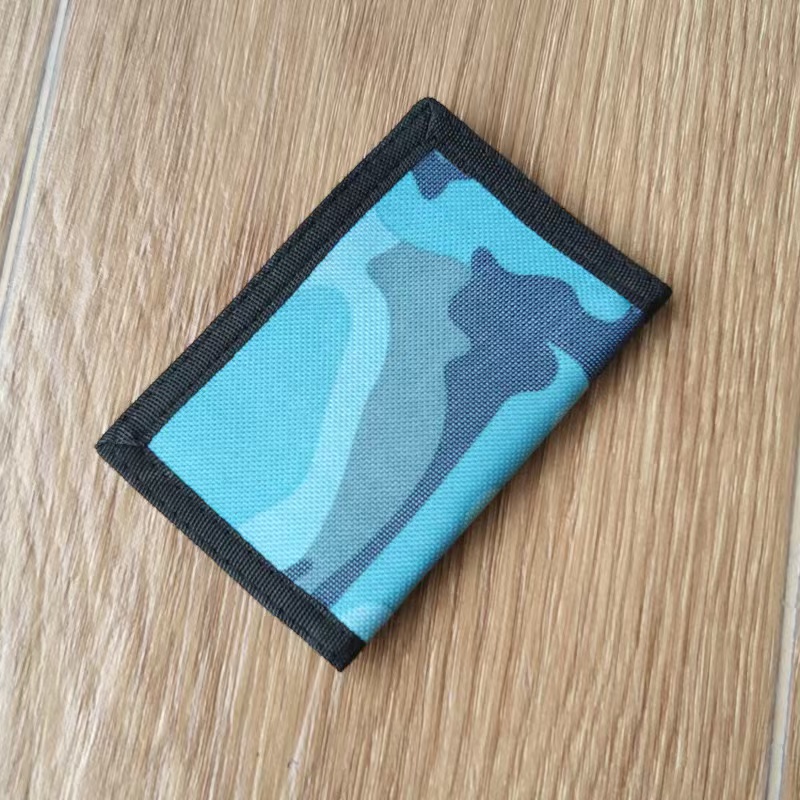 New Men's Designer Camouflage Fabric Foldable Polyester Wallet Card Bag