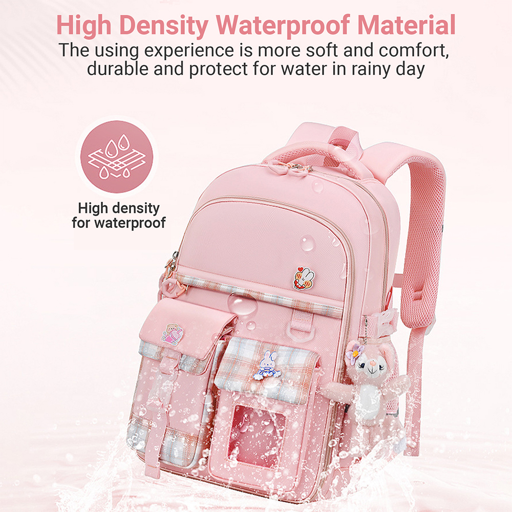 New plaid children trolley bags for elementary school students schoolbag girls trolley bags 3-6 grades girls large capacity ultr