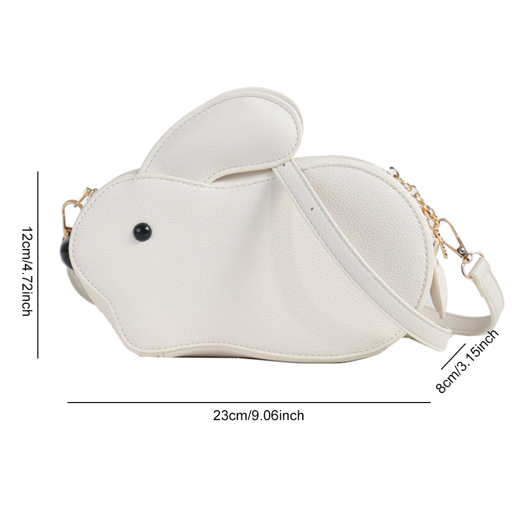Women Crossbody Bag Rabbit Shape PU Leather Clutch Purse Adjustable Strap Cute Satchel Purse for Travel Shopping Commuting