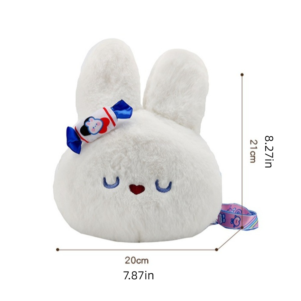 Casual Girly Rabbit Handbag Rabbit Cartoon Single Shoulder Bag Comfortable Plush Korean Style Plush Crossbody Bag Girls