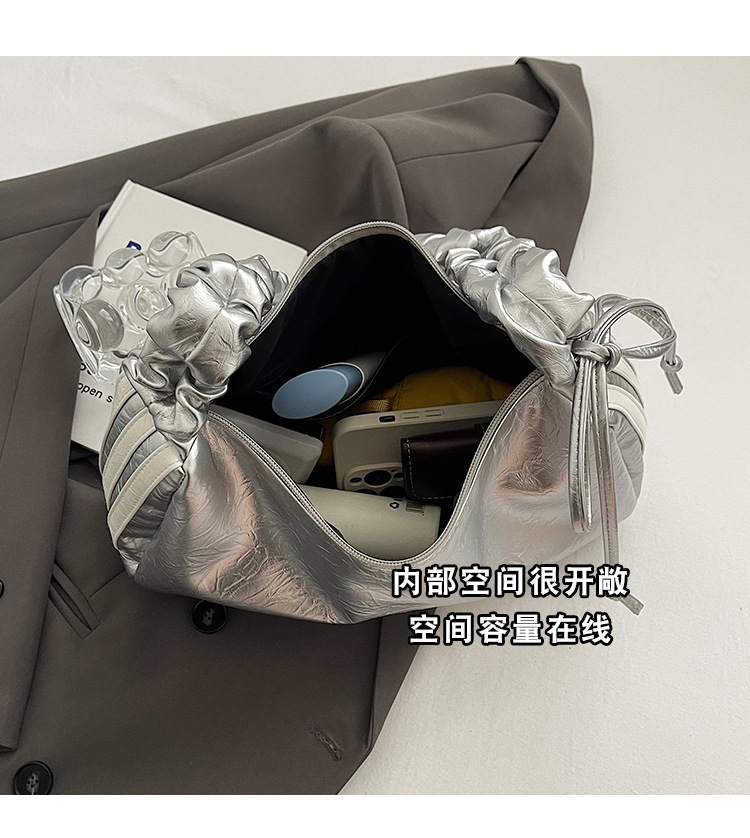 Brand Designer PU Leather Women's Shoulder Bag Retro Drawstring Crossbody Bag Pillow Handbag