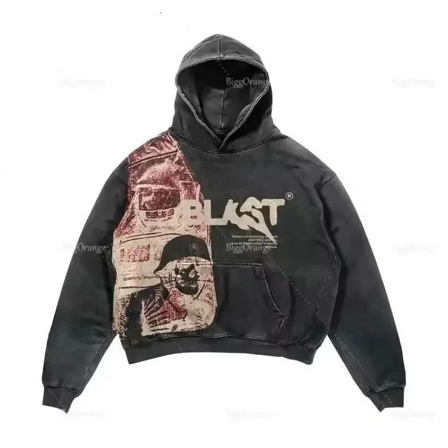 Classic Style Cotton Thickening Hoodies Harajuku Zip Up Sweatshirts for Winter Oversizeds with Fur Collar 241121