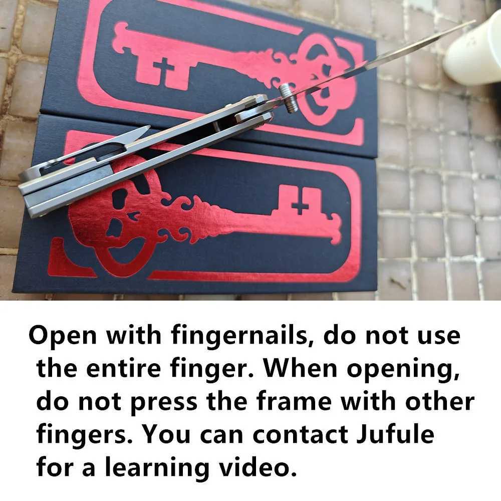JUFULE New Chaves Scapegoat Street Ceramic Bearing Titanium Mark M390 Survival EDC Tool Camp Hunting Outdoor Tactical Folding Knife X2411081