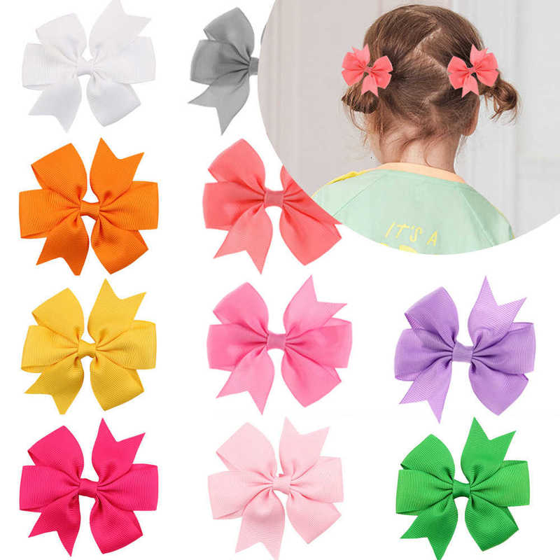 hair clip baby Handmade baby tailcoat V-shaped ribbed satin ribbon bow hair clip hair accessory children's headwear Hair Accessories