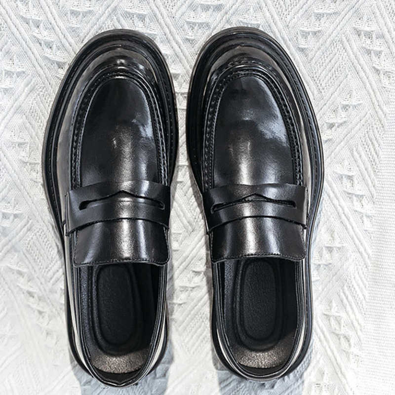 Men Dress Shoes Spring Autumn Casual Mens Shoes New Bean Shoes Mens One Step Leather Shoes Le Fu Shoes Trendy 241009