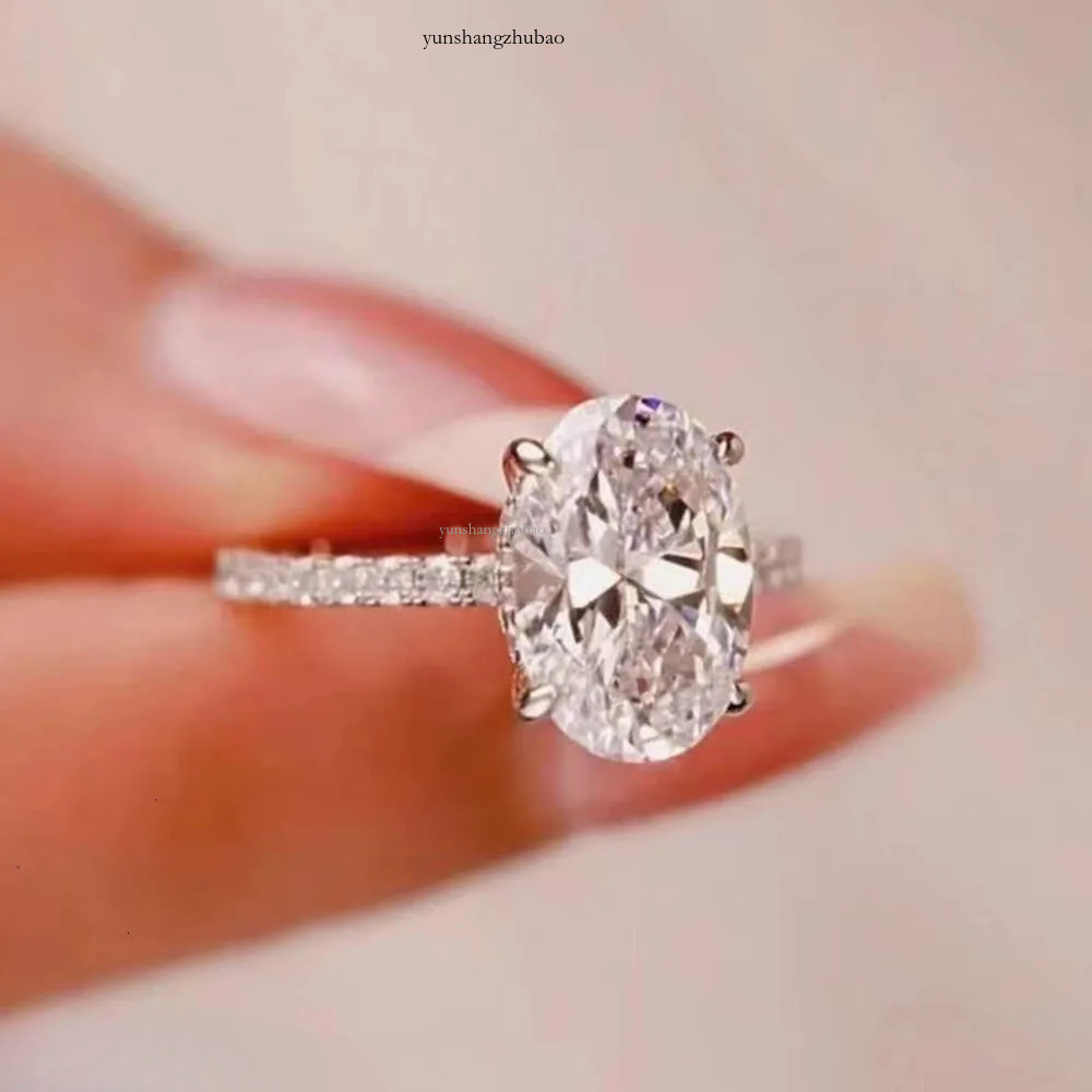 Yu Ying Customized White Gold D color Oval Cut Moissanite Women Jewelry Wedding Set Rings Engagement Ring Free shipping