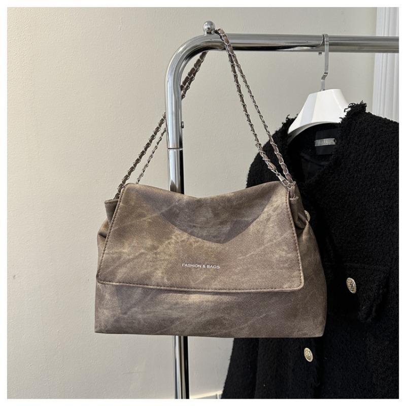 2024 Autumn New Fashion Casual Shoulder Bag Women's Trend Retro Commuter Women's Bag Large Capacity Underarm Bag