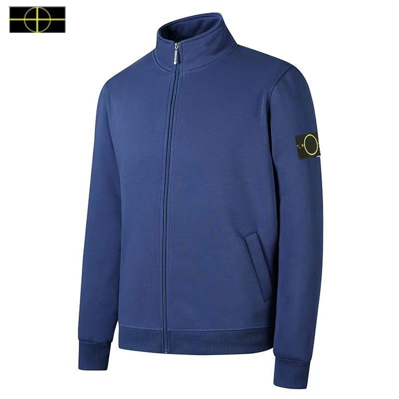 2025 Large size clothing, spring and autumn styles, stones men's cardigan, zippered stand up collar jacket, islands casual men's large size top jacket -6-02