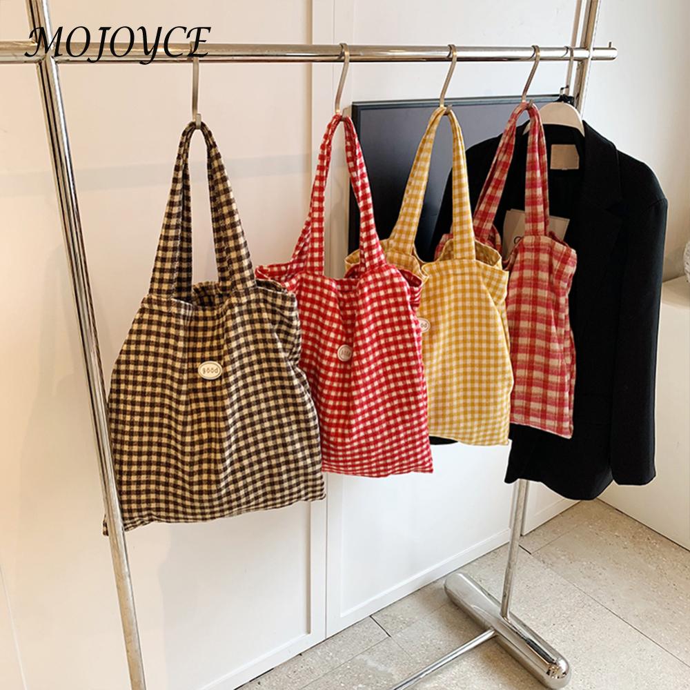 Women Plaid Tote Handbag Large Capacity Daily Shopping Bag Color Matching Versatile Top Handle Bag Ladies Commute Bag