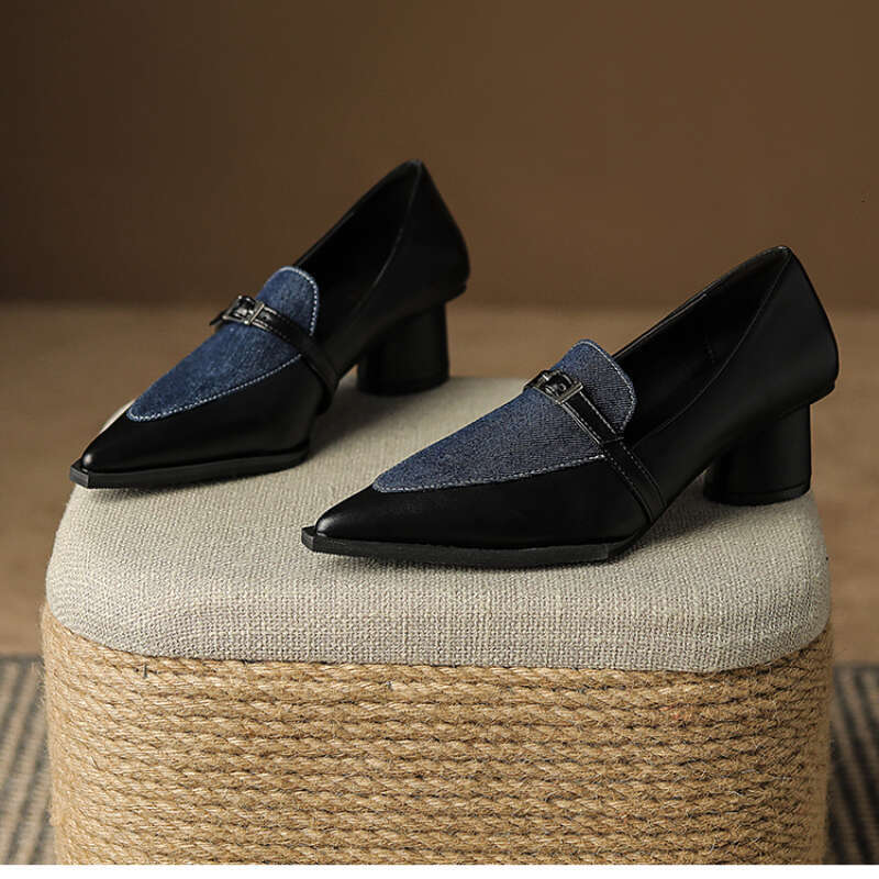 Spring Autumn Sexy Fashion Color Matching High Heels New Elegant and Comfortable Banquet Thick Heel Women's Shoes NO:702
